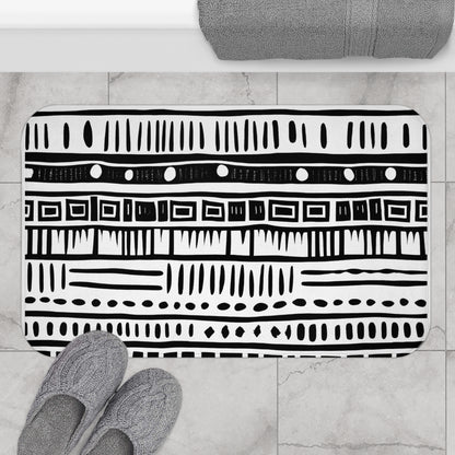 Tribal Mudcloth Bath Mat-Sanktuari Decor