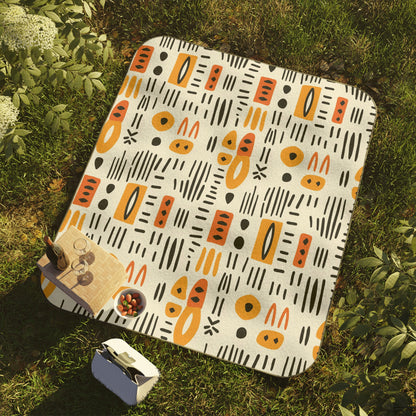 Tribal Mudcloth Pattern Picnic Blanket-Sanktuari Decor