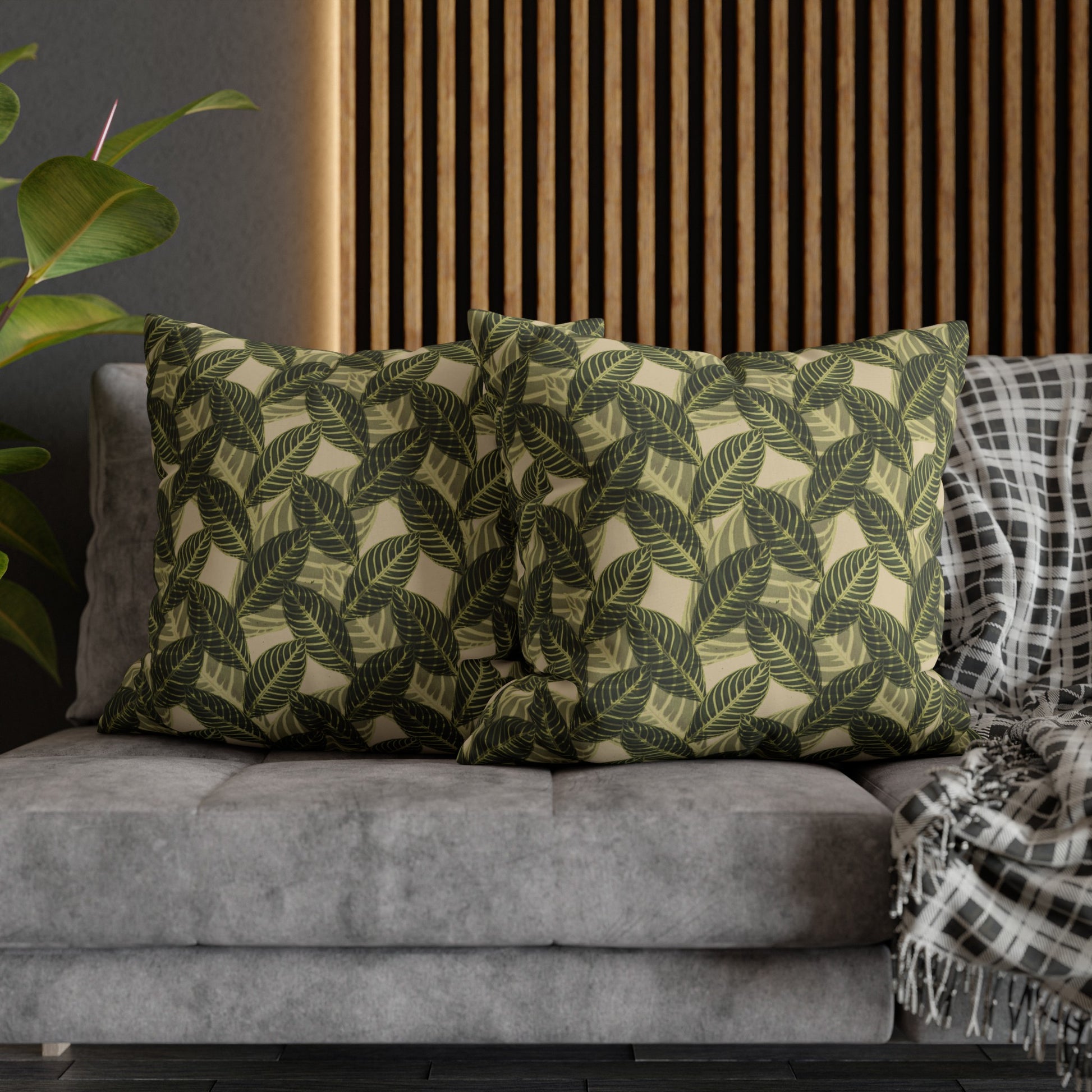 Vintage Leaves Throw Pillow & Cover-Sanktuari Decor
