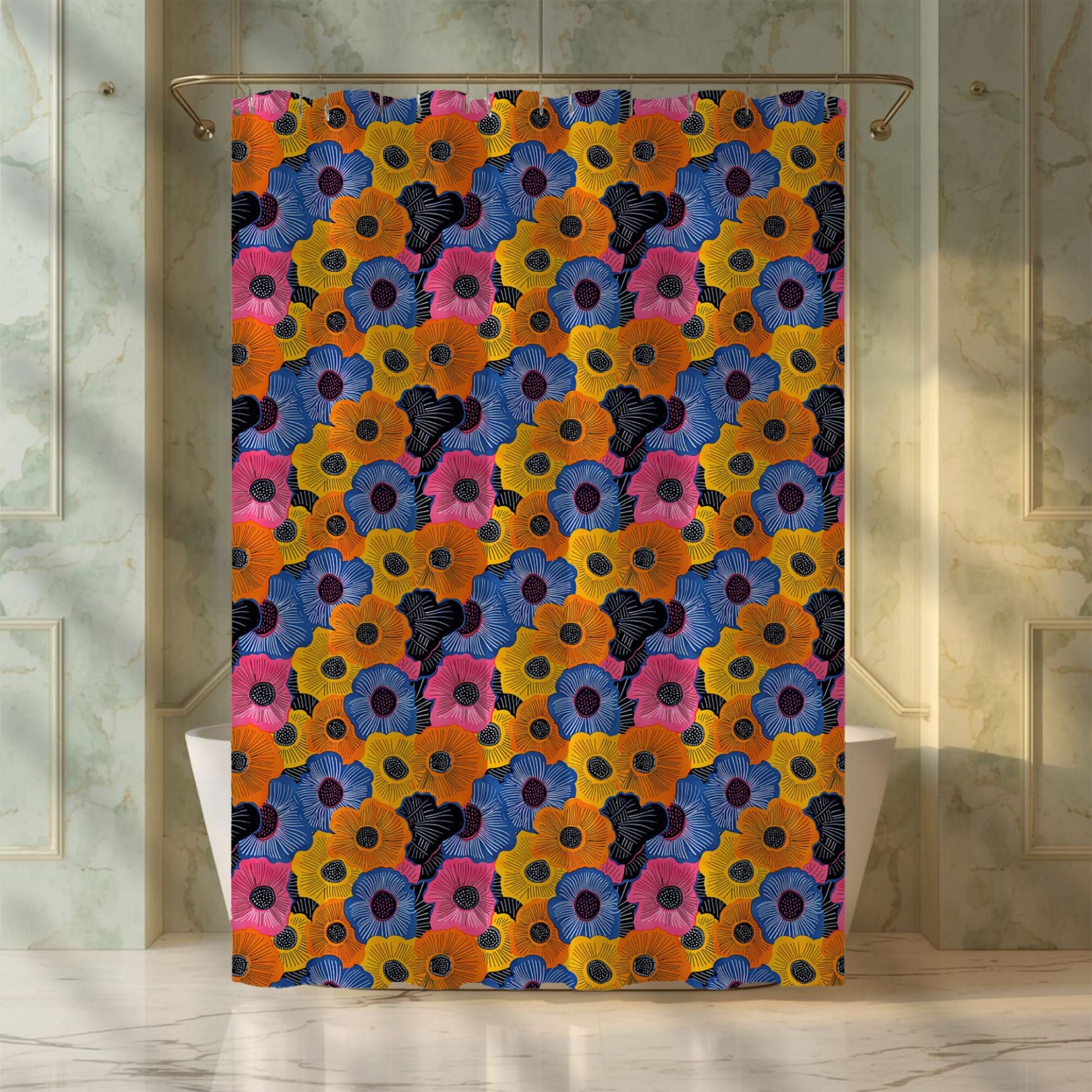 African print shower curtains