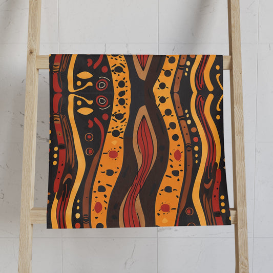 Abstract Aboriginal Dot Art Hand Towel - SANKTUARI DECOR