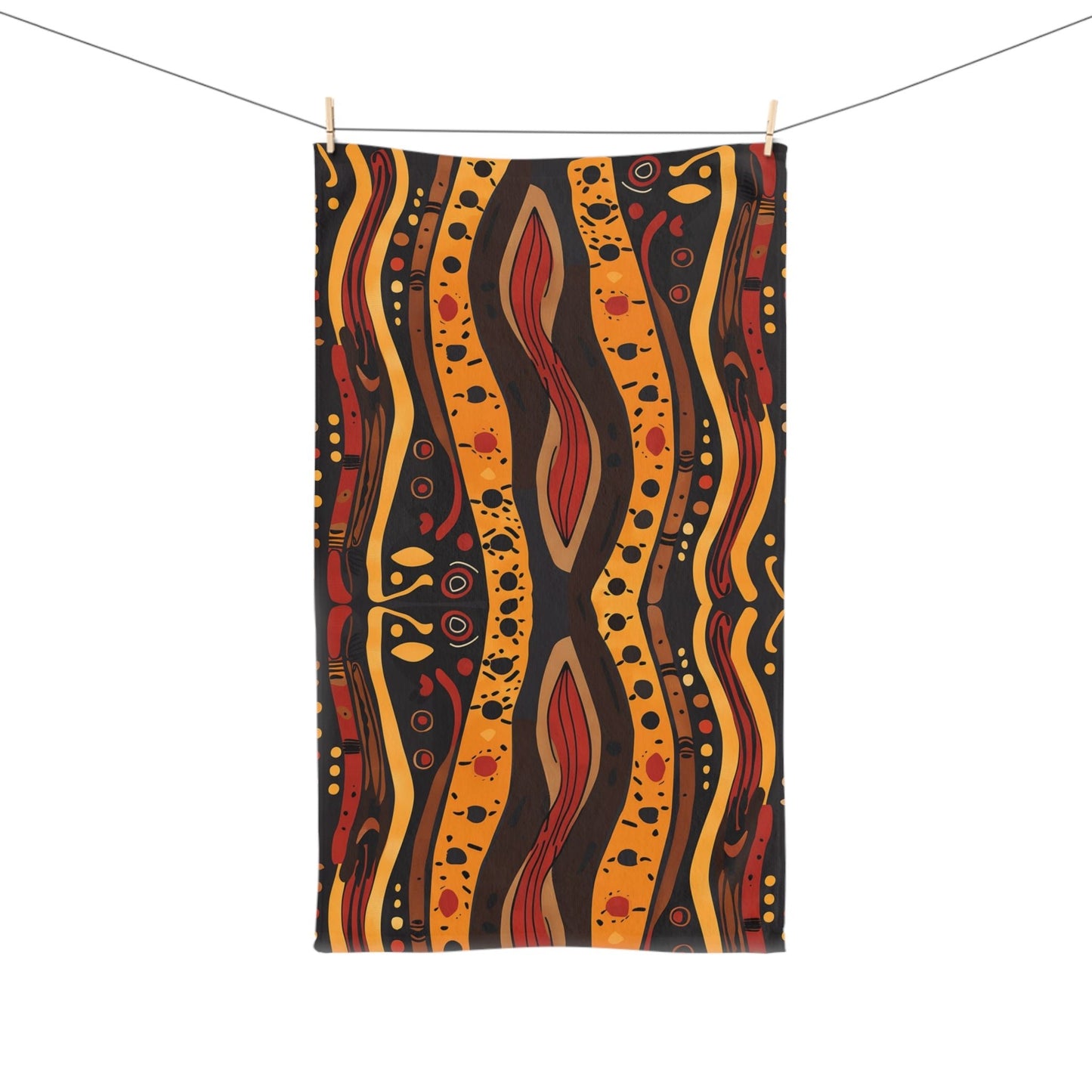 Abstract Aboriginal Dot Art Hand Towel - SANKTUARI DECOR
