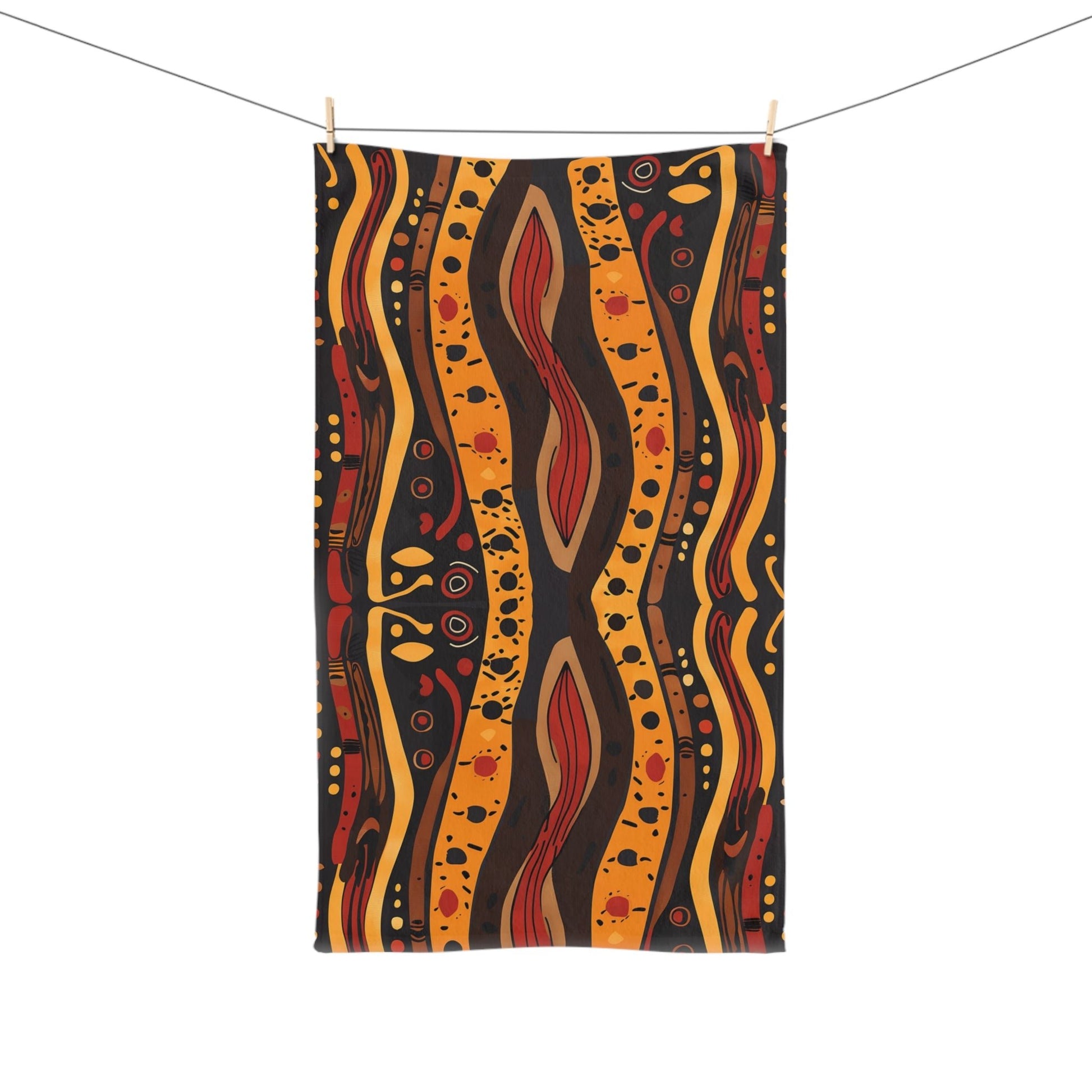 Abstract Aboriginal Dot Art Hand Towel - SANKTUARI DECOR