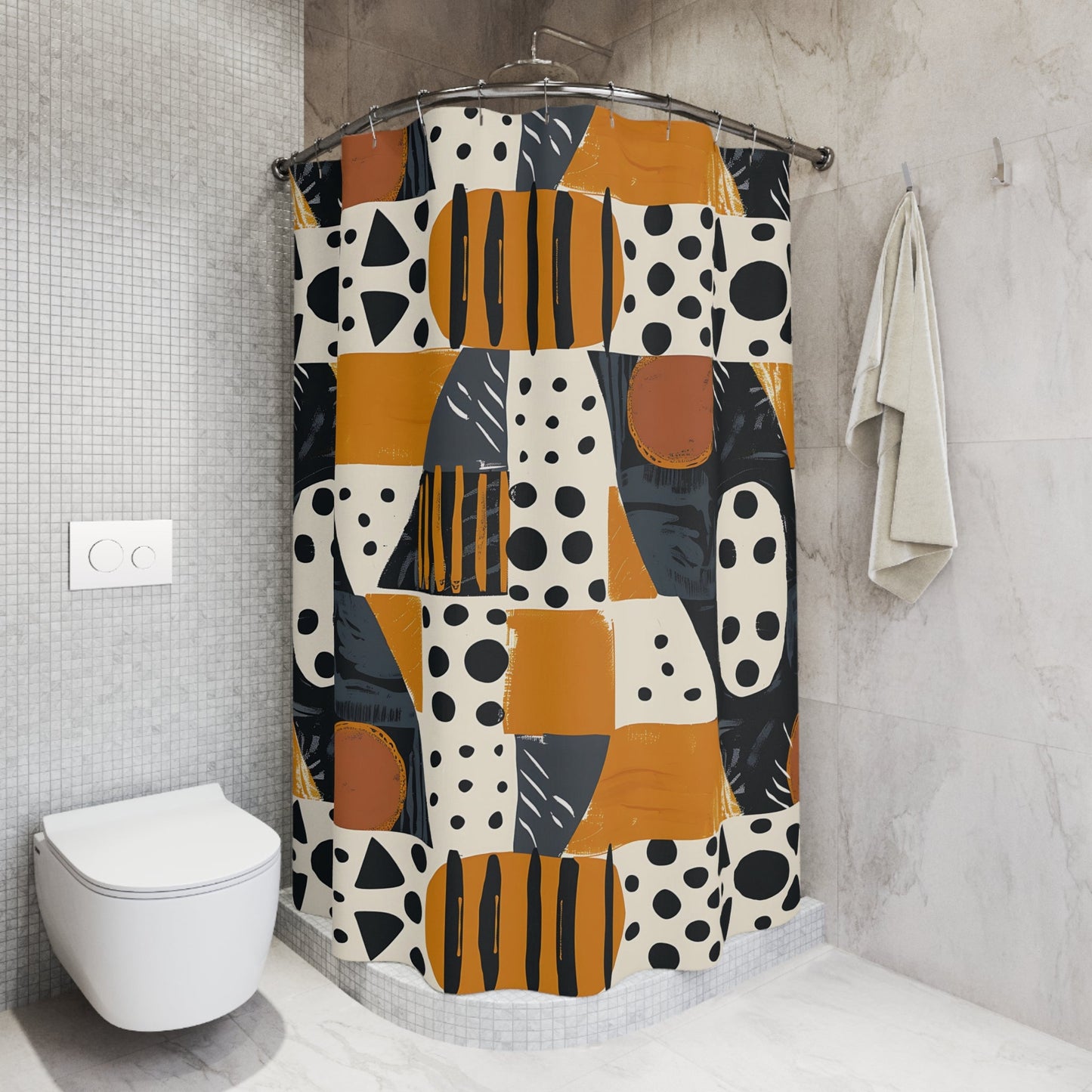 Abstract Geometric Pattern Shower Curtain - SANKTUARI DECOR