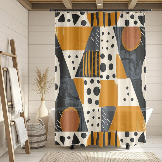 Abstract Geometric Pattern Shower Curtain - SANKTUARI DECOR