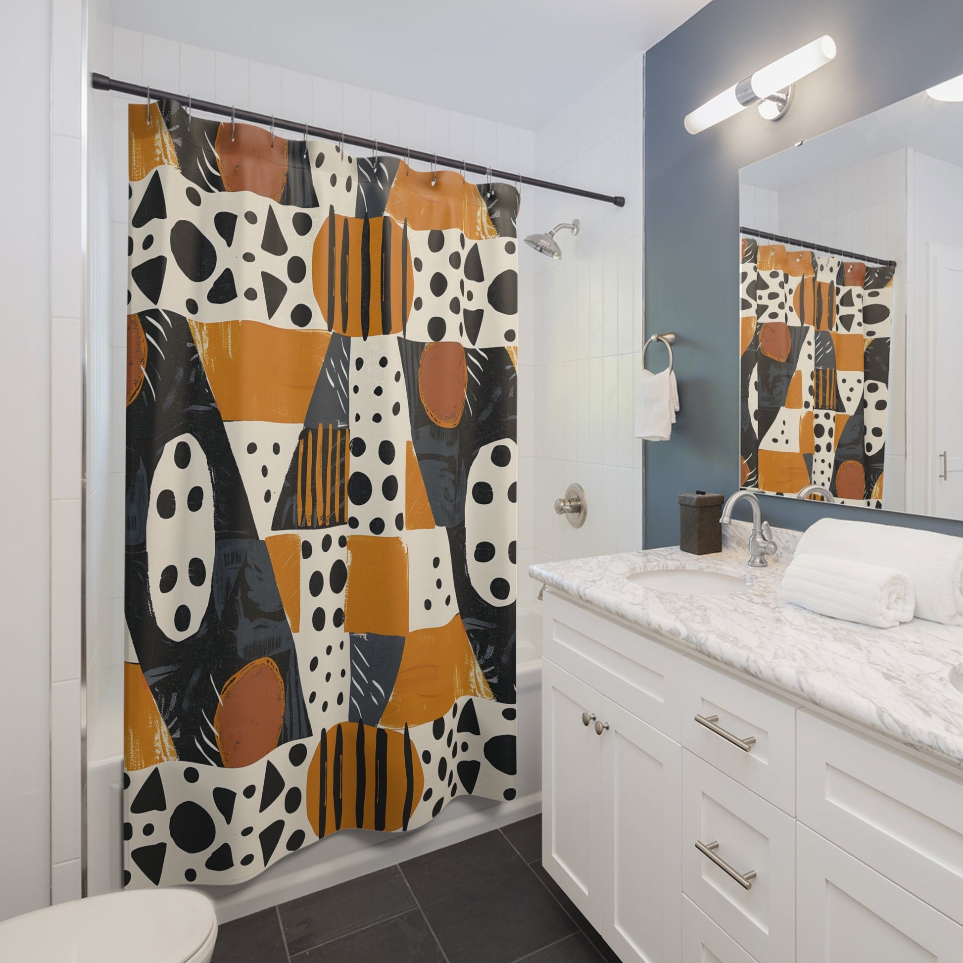 Abstract Geometric Pattern Shower Curtain - SANKTUARI DECOR