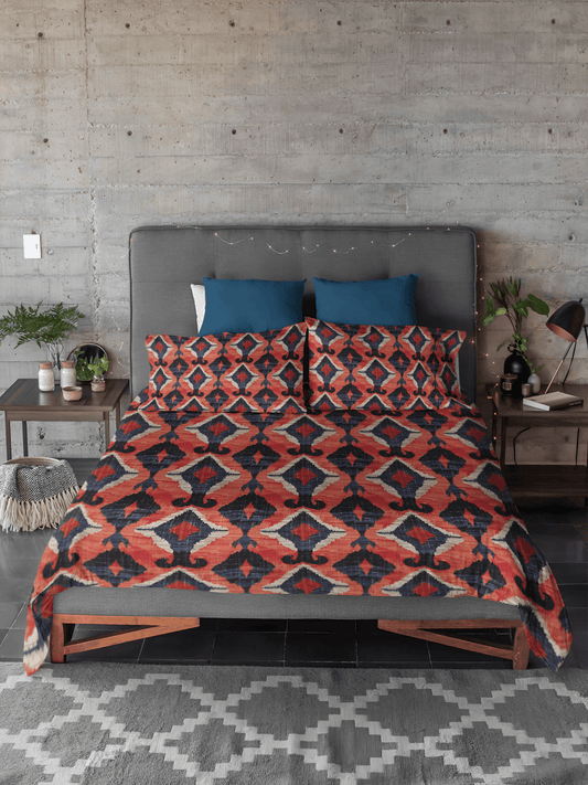 Abstract Ikat Pattern Duvet Cover - SANKTUARI DECOR