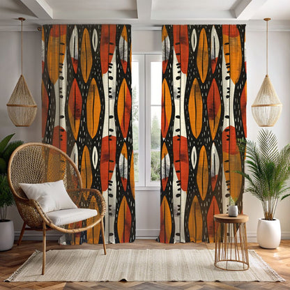 Abstract Tribal Leaf Curtains - SANKTUARI DECOR