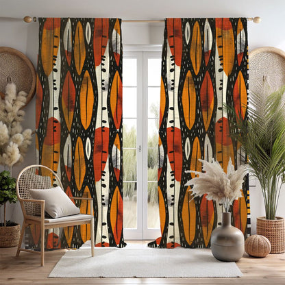 Abstract Tribal Leaf Curtains - SANKTUARI DECOR