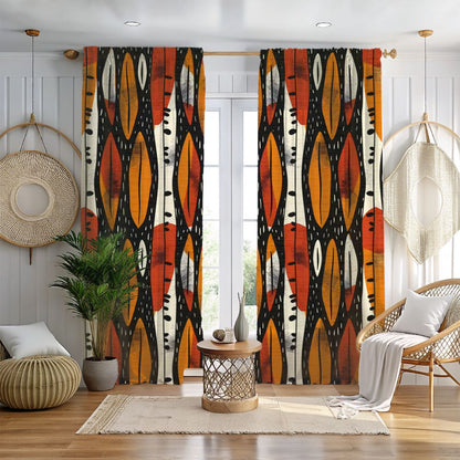Abstract Tribal Leaf Curtains - SANKTUARI DECOR