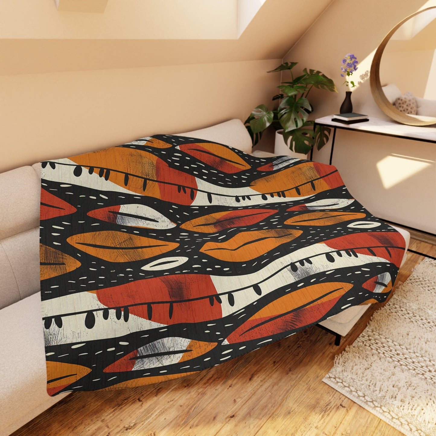 Abstract Tribal Sherpa Blanket - SANKTUARI DECOR