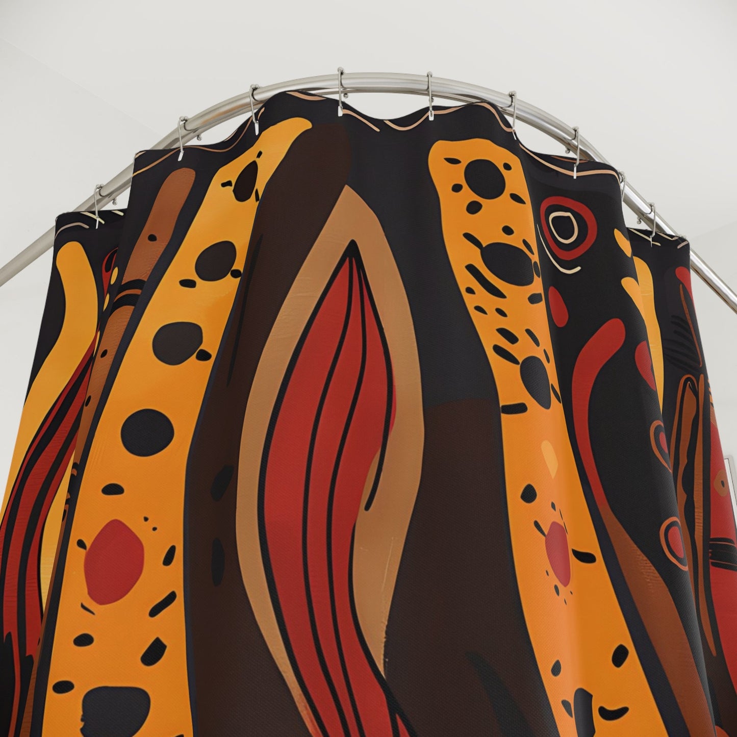 Abstract Tribal Waves Shower Curtain - SANKTUARI DECOR