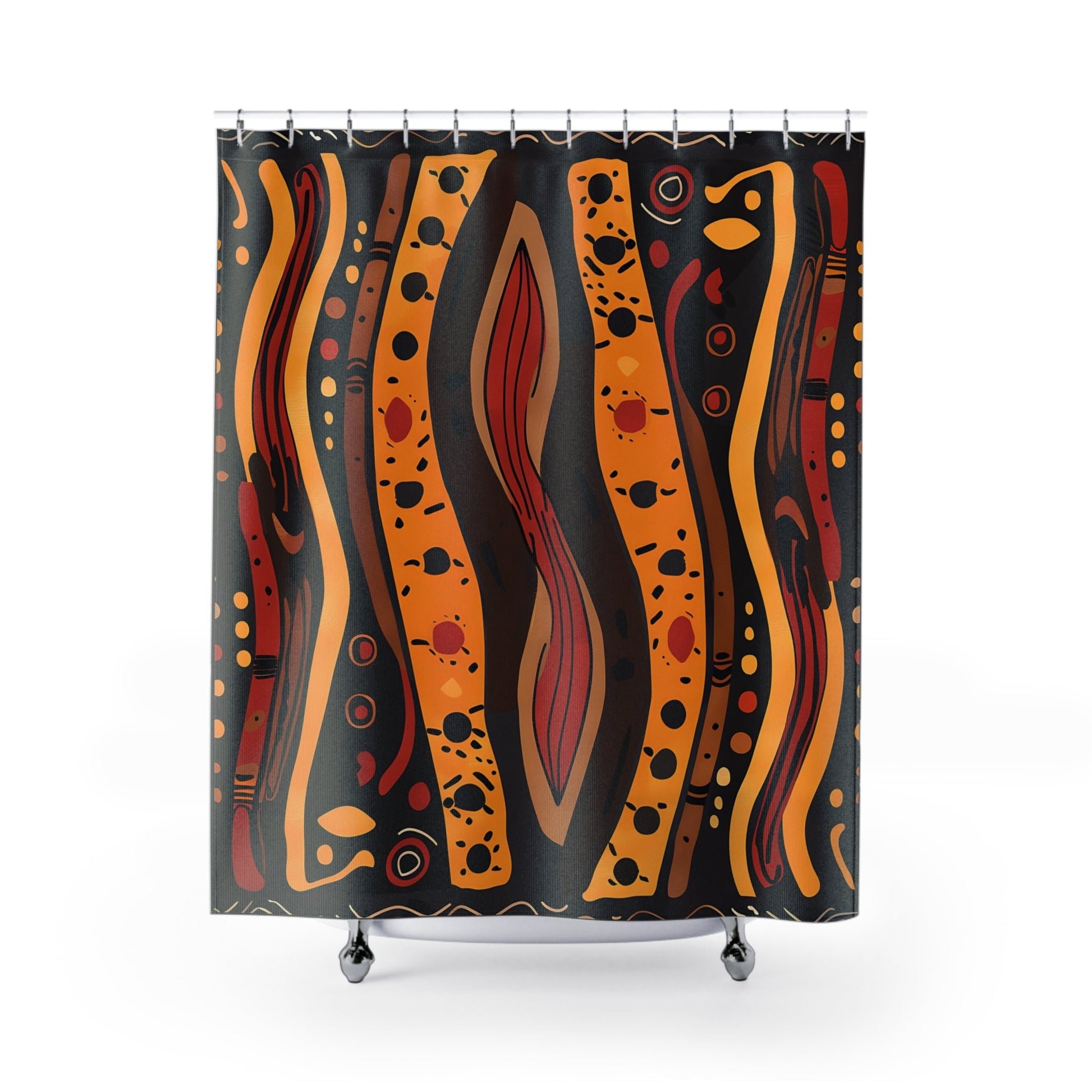 Abstract Tribal Waves Shower Curtain - SANKTUARI DECOR