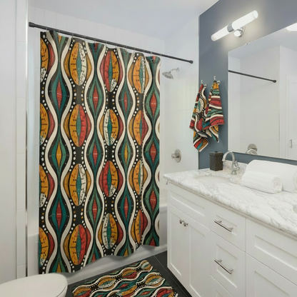 African Ankara Full Set - Hand Towels on Blue Wall