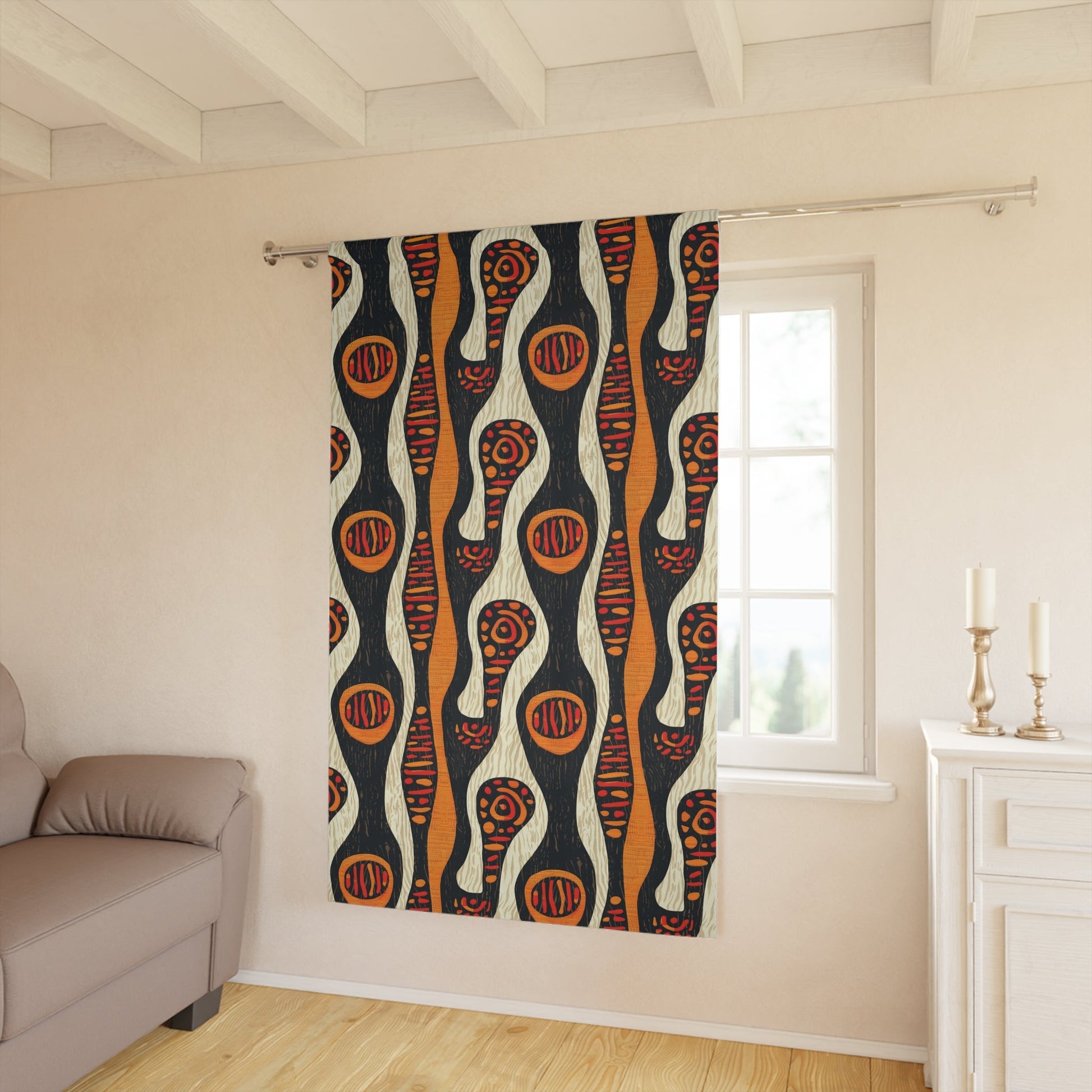 African Art Window Curtains - SANKTUARI DECOR