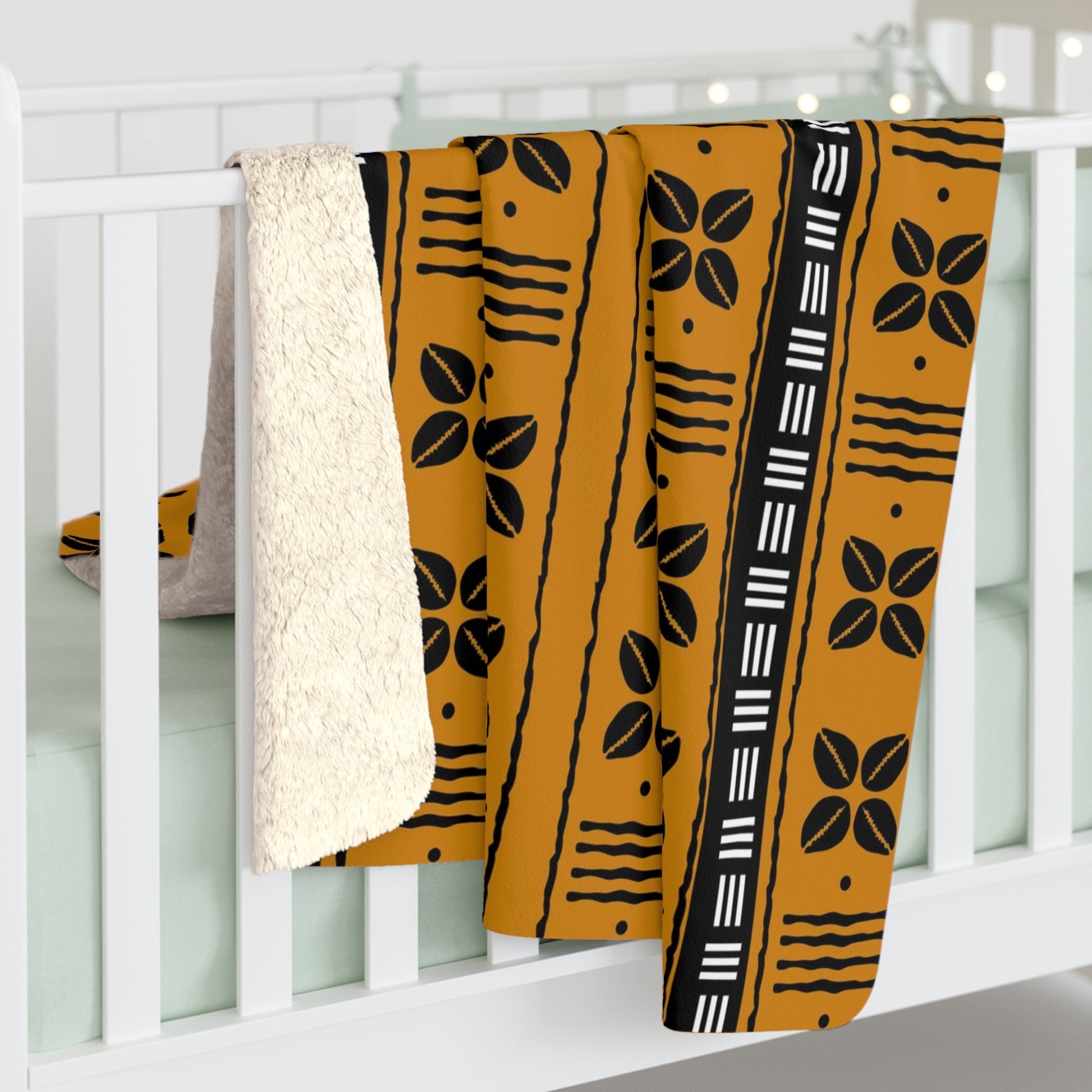 African Cowrie Shells Sherpa Blanket - SANKTUARI DECOR
