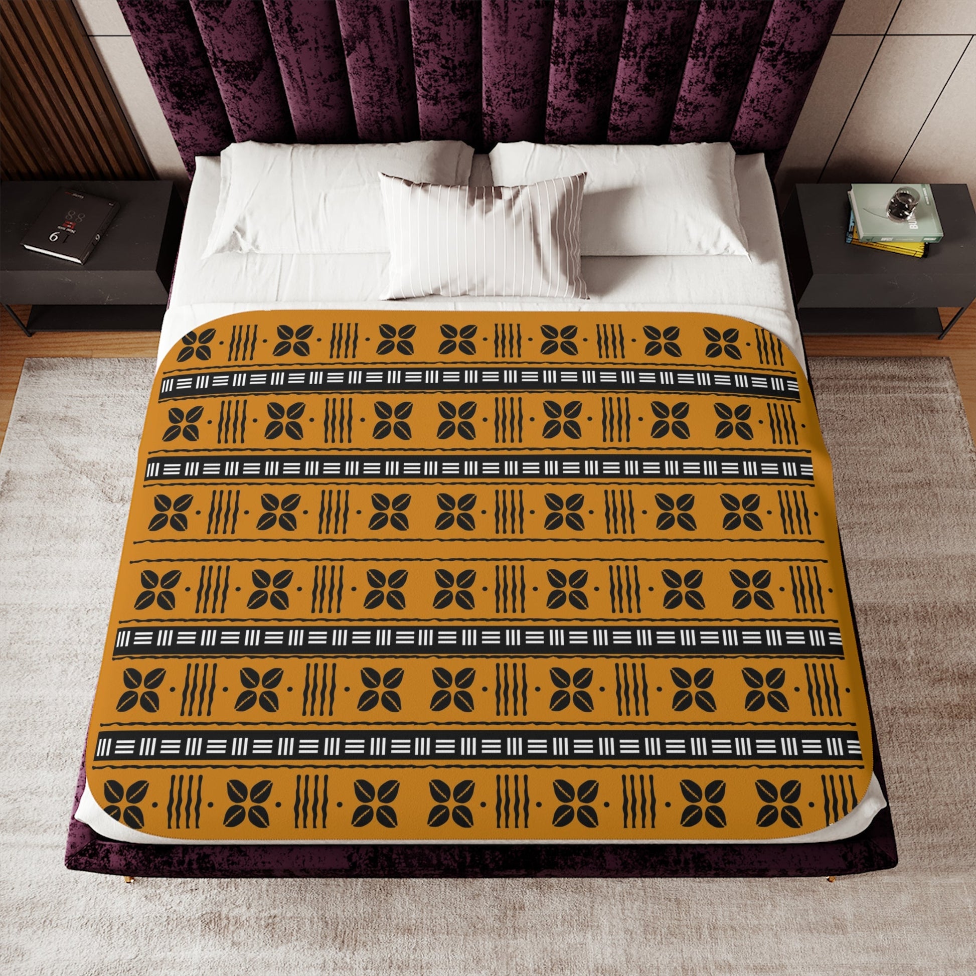 African Cowrie Shells Sherpa Blanket - SANKTUARI DECOR