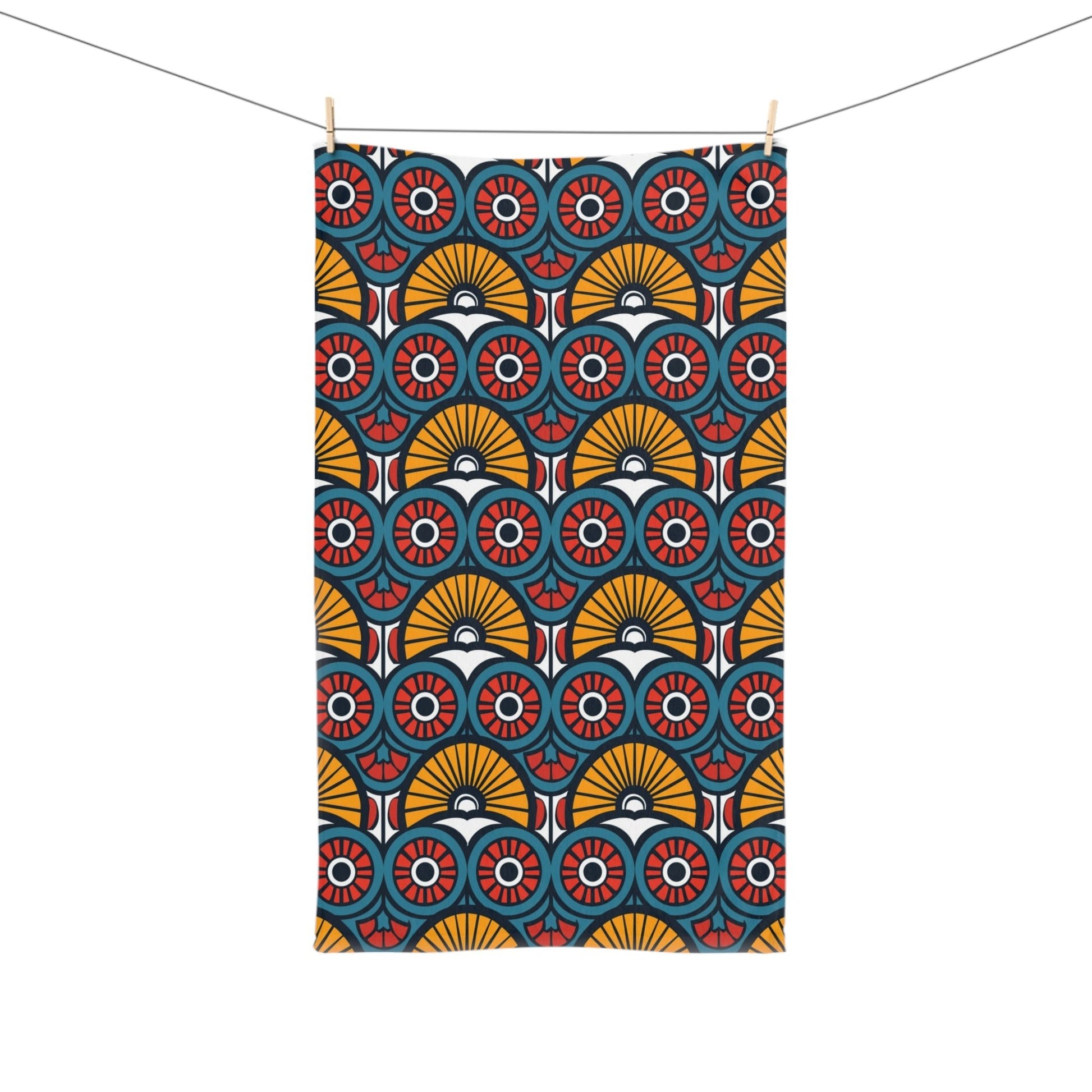 African Geometric Print Hand Towel - SANKTUARI DECOR