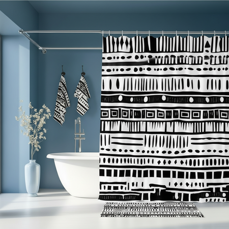 African Mud Cloth Bathroom Mockup - 1:1