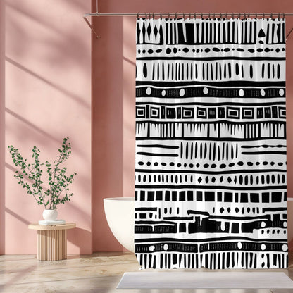 African Mud Cloth Shower Curtain - SANKTUARI DECOR