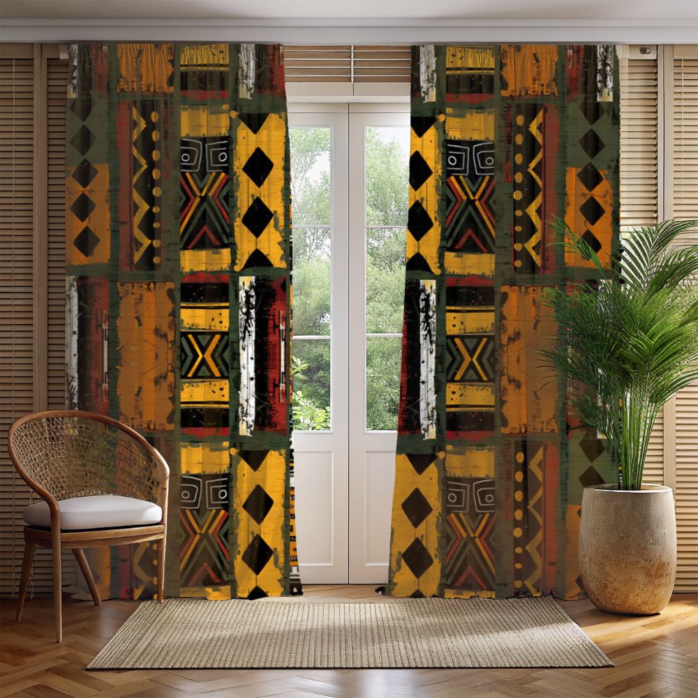 African Mudcloth Blackout Curtains - SANKTUARI DECOR