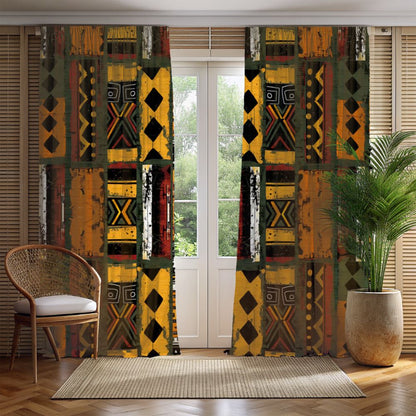 African Mudcloth Blackout Curtains - SANKTUARI DECOR