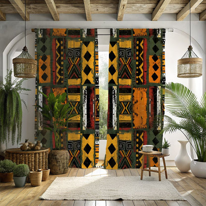 African Mudcloth Blackout Curtains - SANKTUARI DECOR