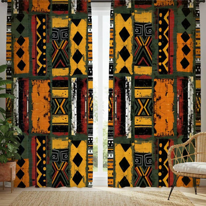 African Mudcloth Blackout Curtains - SANKTUARI DECOR