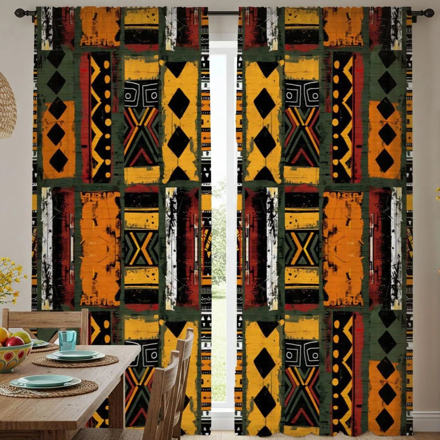 African Mudcloth Blackout Curtains - SANKTUARI DECOR