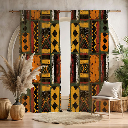African Mudcloth Blackout Curtains - SANKTUARI DECOR
