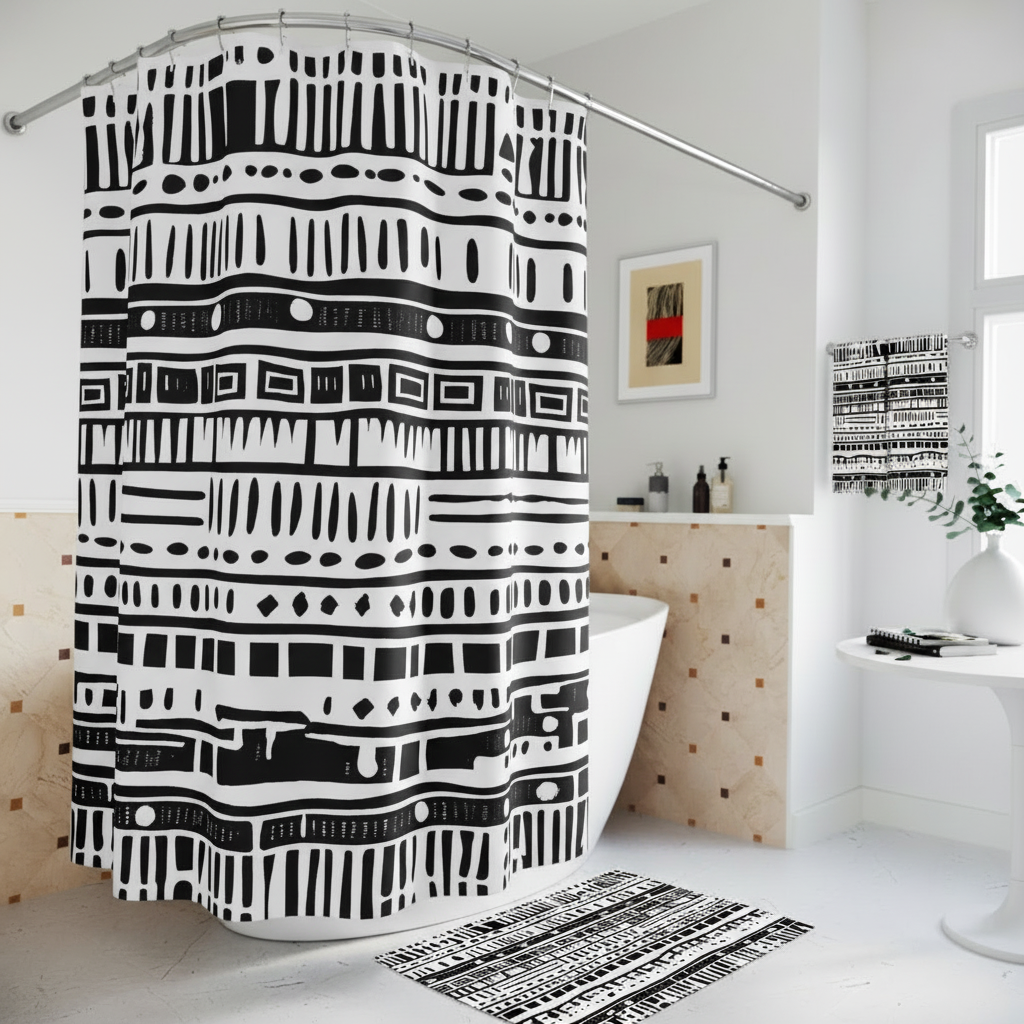 African Mudcloth - Full Set with Bath Mat