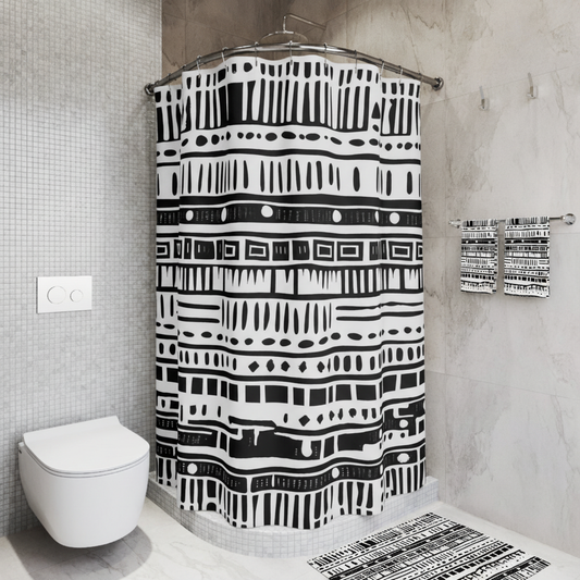 African Mudcloth - Grey Marble Bathroom Full Set