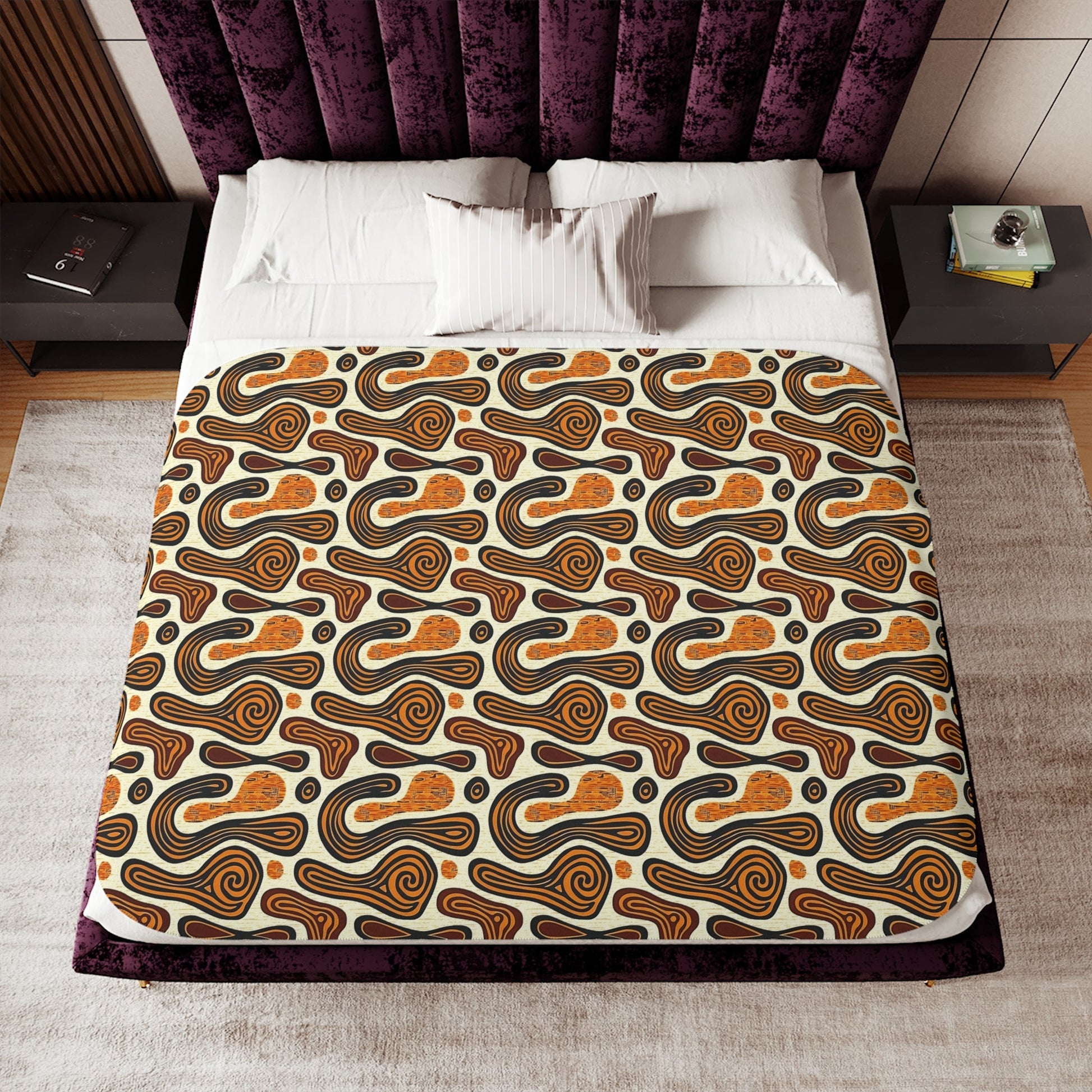 African Mudcloth Sherpa Blanket - SANKTUARI DECOR