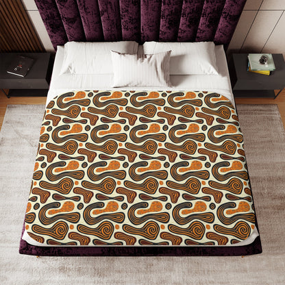 African Mudcloth Sherpa Blanket - SANKTUARI DECOR