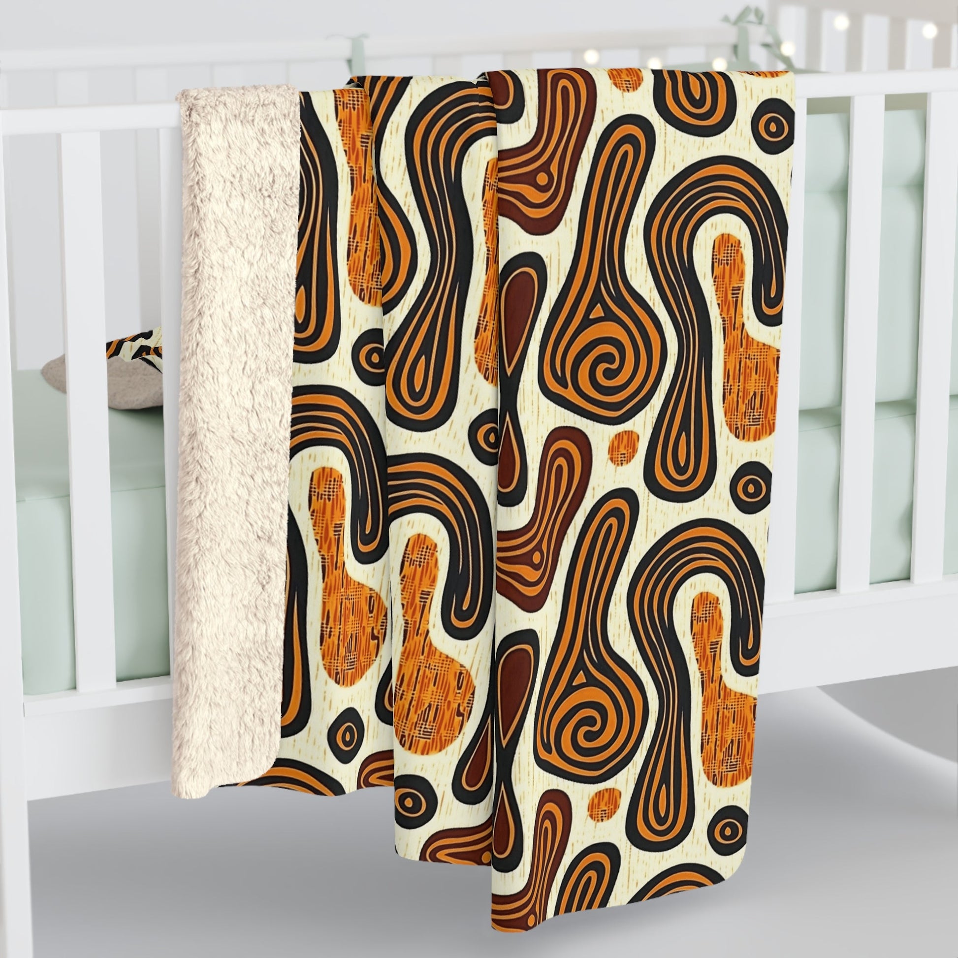 African Mudcloth Sherpa Blanket - SANKTUARI DECOR