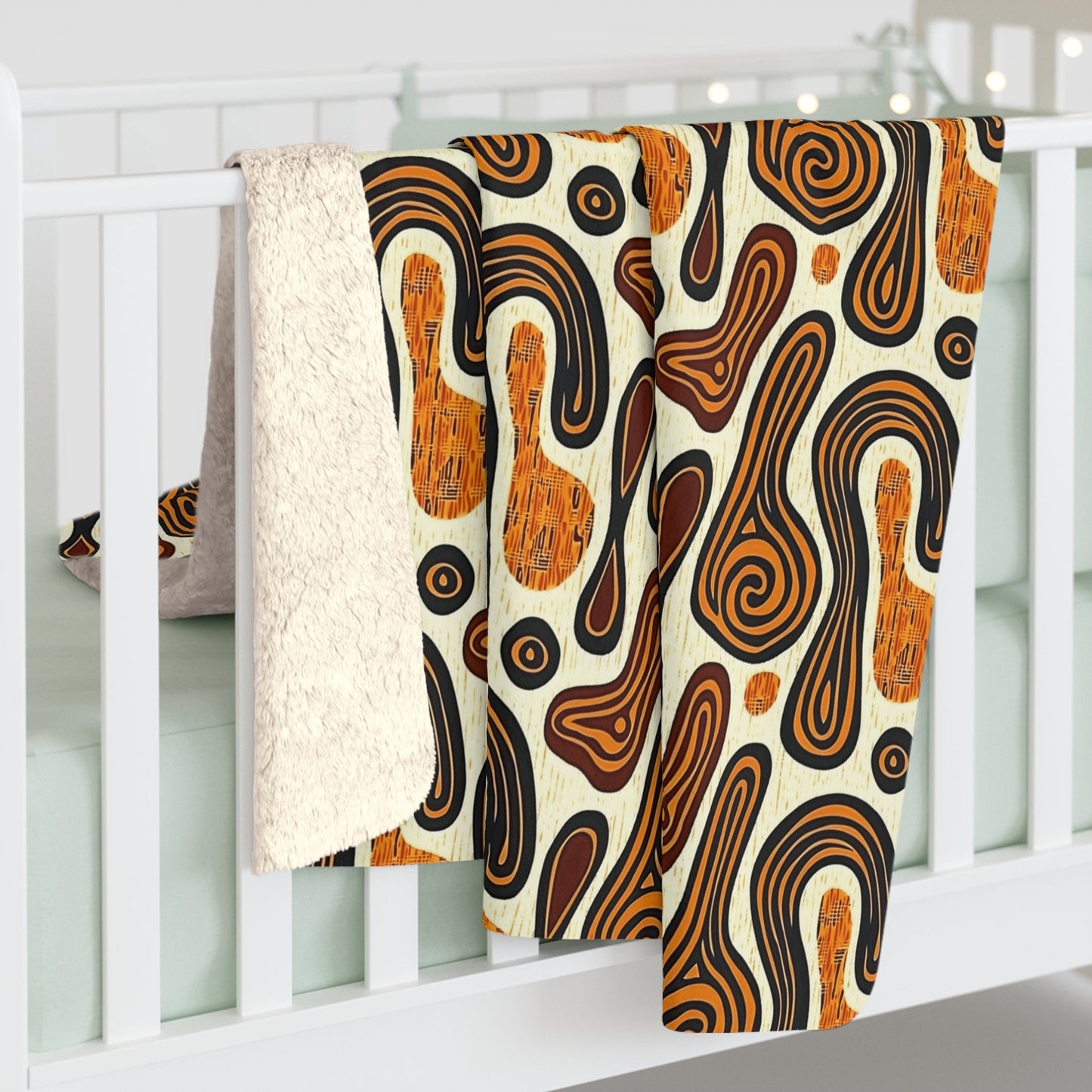 African Mudcloth Sherpa Blanket - SANKTUARI DECOR