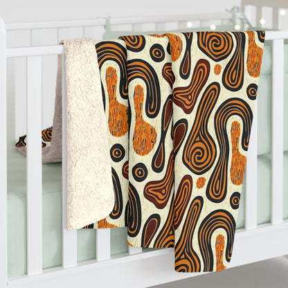 African Mudcloth Sherpa Blanket - SANKTUARI DECOR