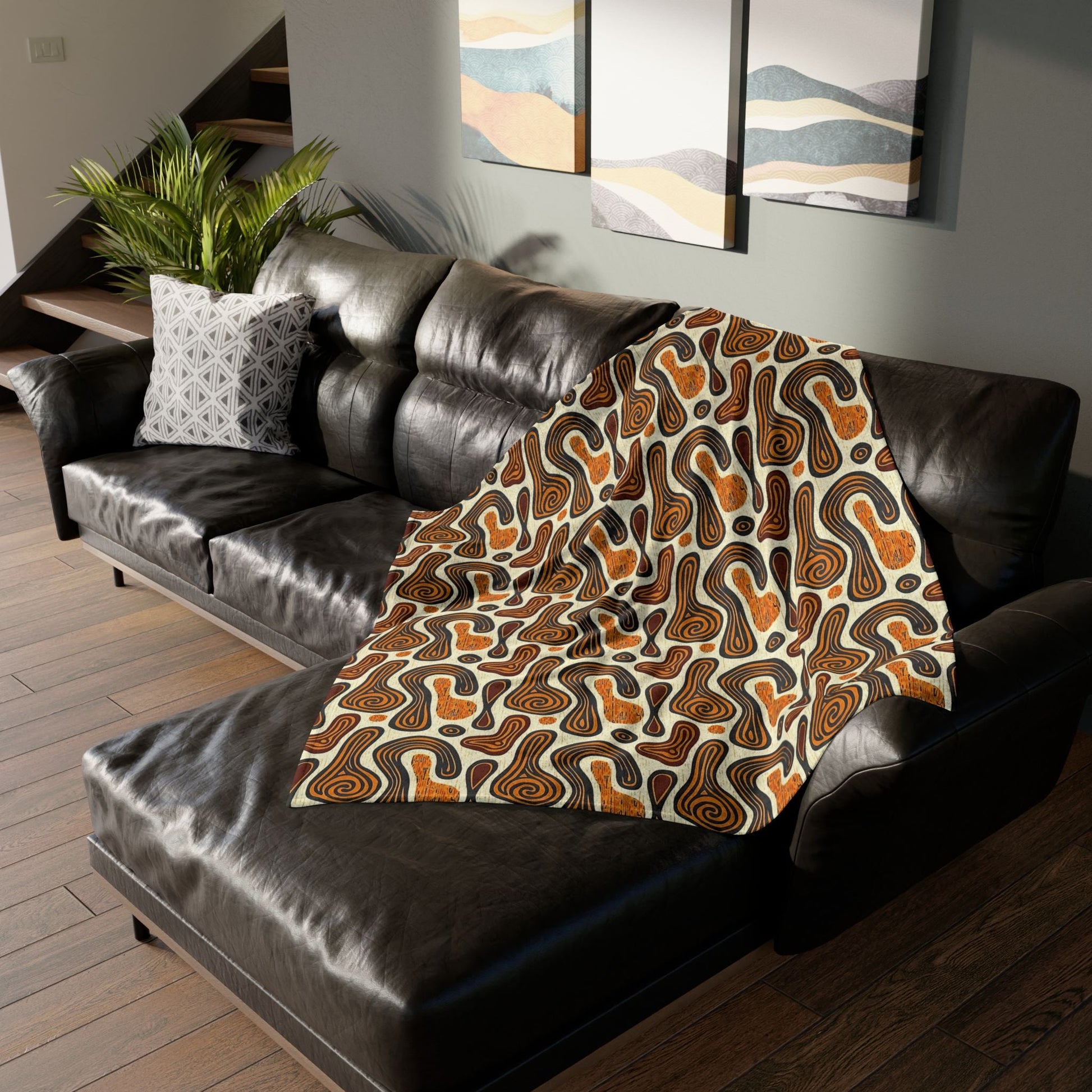 African Mudcloth Sherpa Blanket - SANKTUARI DECOR