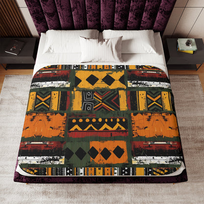 African Mudcloth Sherpa Blanket - SANKTUARI DECOR