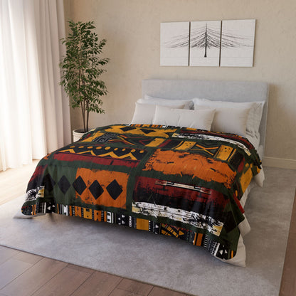 African Mudcloth Sherpa Blanket - SANKTUARI DECOR