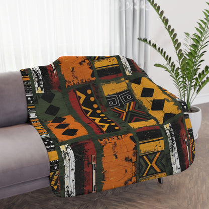 African Mudcloth Sherpa Blanket - SANKTUARI DECOR
