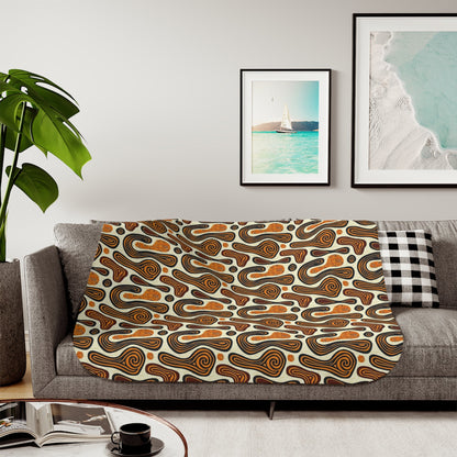 African Mudcloth Sherpa Blanket - SANKTUARI DECOR