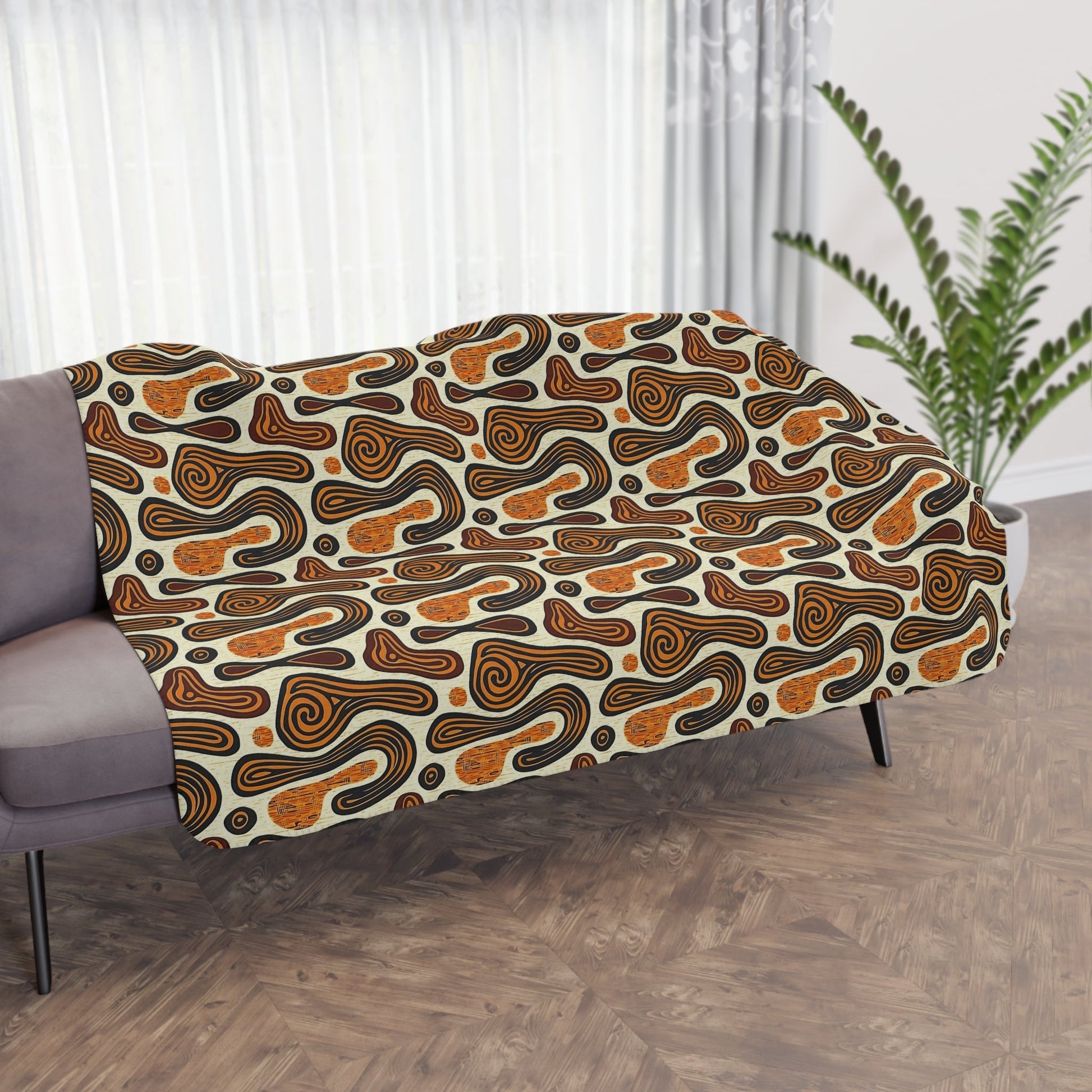 African Mudcloth Sherpa Blanket - SANKTUARI DECOR