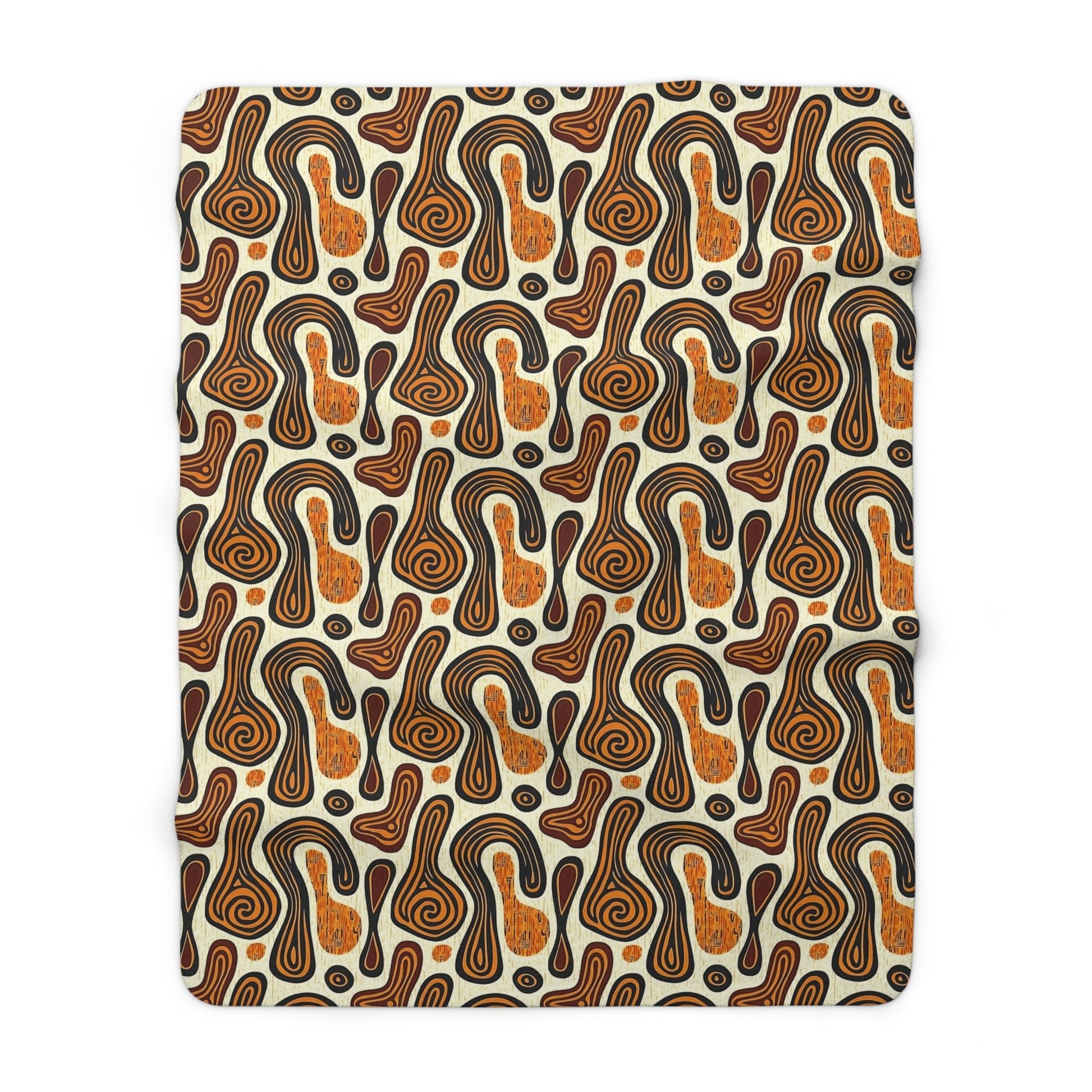 African Mudcloth Sherpa Blanket - SANKTUARI DECOR