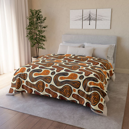African Mudcloth Sherpa Blanket - SANKTUARI DECOR