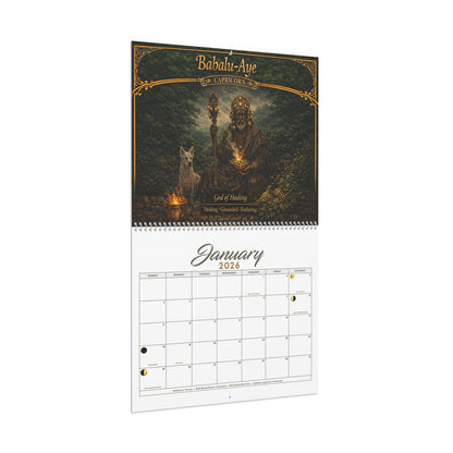 African Orishas Zodiac and Moon Phases 2026 Wall Calendar - SANKTUARI DECOR