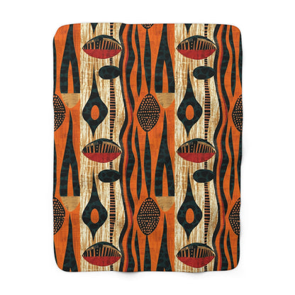 African Print Sherpa Blanket - SANKTUARI DECOR