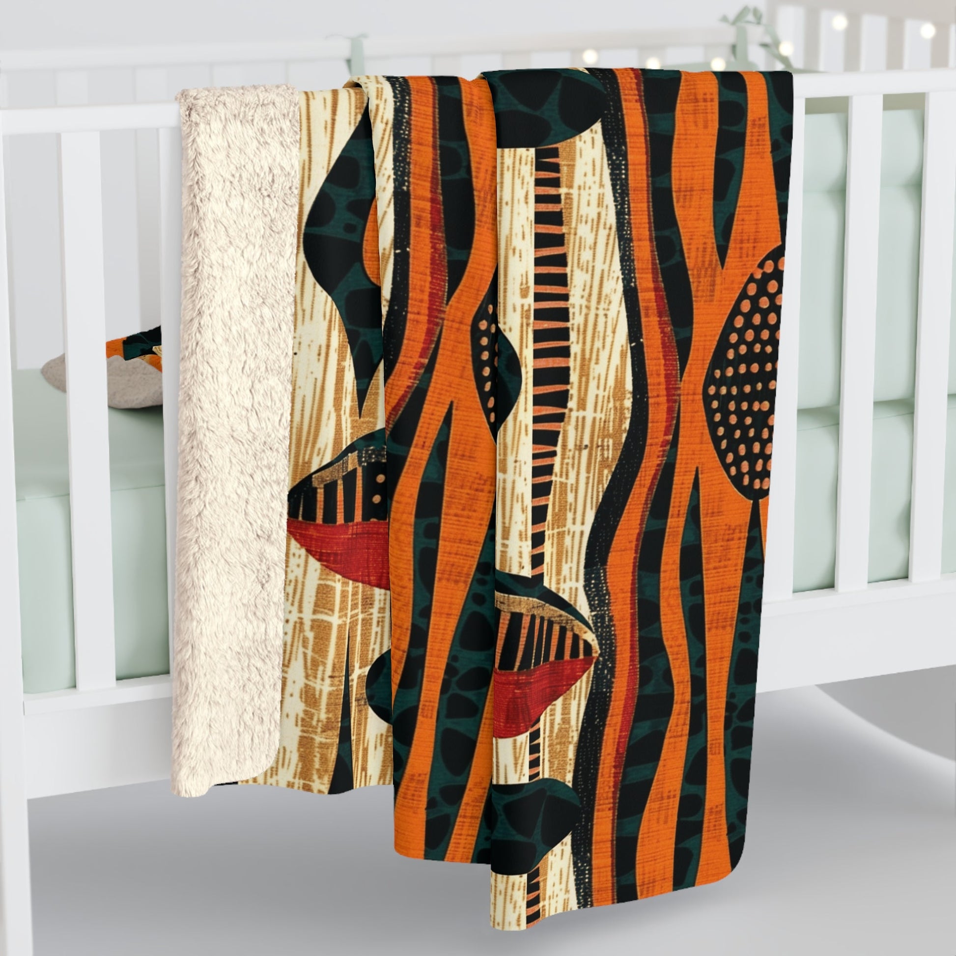 African Print Sherpa Blanket - SANKTUARI DECOR