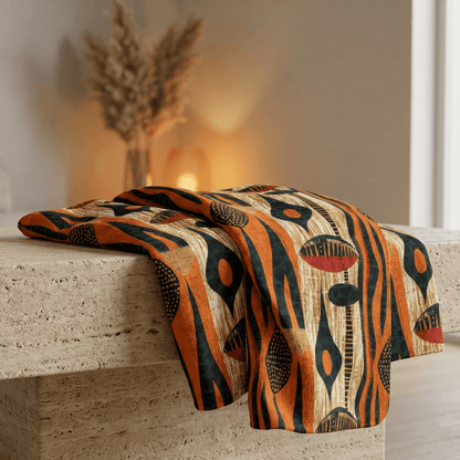 African Print Sherpa Blanket - SANKTUARI DECOR