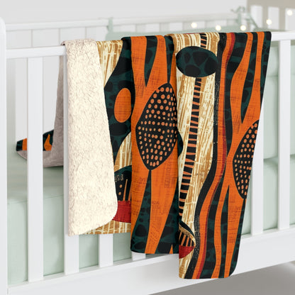 African Print Sherpa Blanket - SANKTUARI DECOR